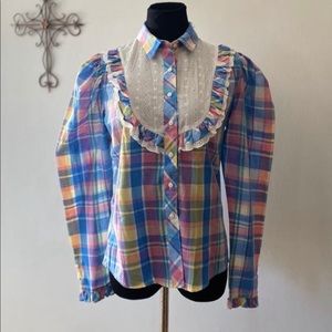 Vintage Ruffled Western Shirt